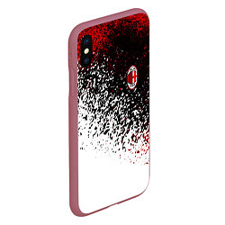 Чехол iPhone XS Max матовый Ac milan краска, цвет: 3D-малиновый — фото 2