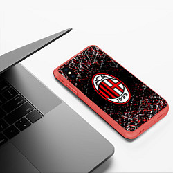 Чехол iPhone XS Max матовый Ac milan фк милан, цвет: 3D-красный — фото 2