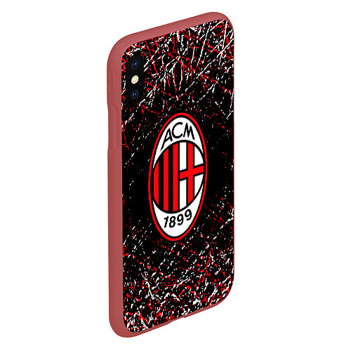 Чехол iPhone XS Max матовый Ac milan фк милан / 3D-Красный – фото 2