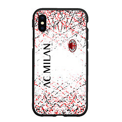 Чехол iPhone XS Max матовый Ac milan logo, цвет: 3D-черный