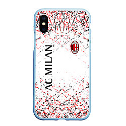 Чехол iPhone XS Max матовый Ac milan logo, цвет: 3D-голубой