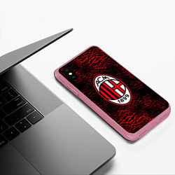 Чехол iPhone XS Max матовый Ac milan фк милан logo, цвет: 3D-малиновый — фото 2