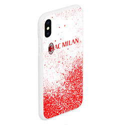 Чехол iPhone XS Max матовый Ac milan красные брызги, цвет: 3D-белый — фото 2