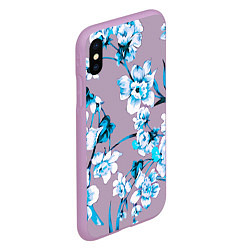 Чехол iPhone XS Max матовый Летний стилизованный цветочный паттерн, цвет: 3D-сиреневый — фото 2