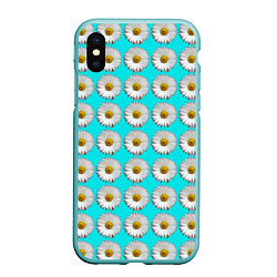 Чехол iPhone XS Max матовый CHAMOMILE FLOWERS, цвет: 3D-мятный