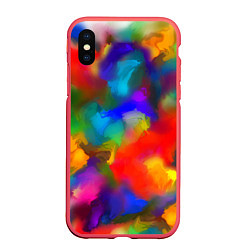 Чехол iPhone XS Max матовый Палитра художника, цвет: 3D-красный