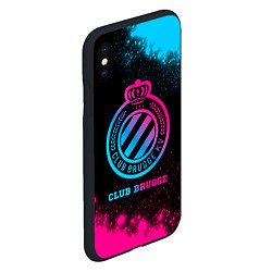 Чехол iPhone XS Max матовый Club Brugge Neon Gradient, цвет: 3D-черный — фото 2