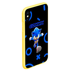 Чехол iPhone XS Max матовый Sonic фигуры, цвет: 3D-желтый — фото 2