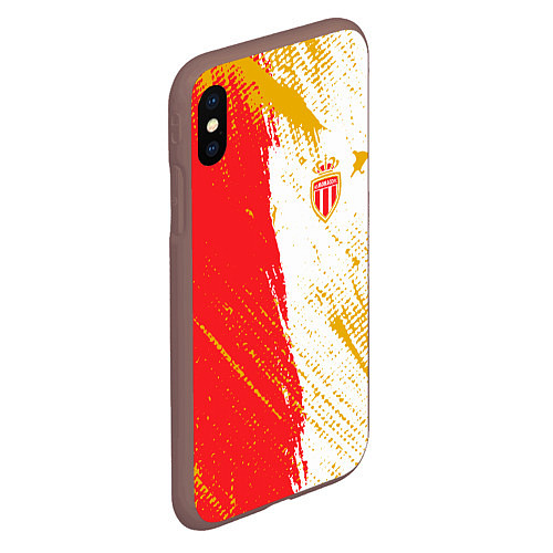 Чехол iPhone XS Max матовый Fc monaco фк монако краска / 3D-Коричневый – фото 2