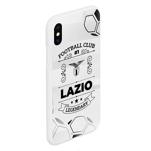 Чехол iPhone XS Max матовый Lazio Football Club Number 1 Legendary / 3D-Белый – фото 2