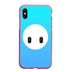 Чехол iPhone XS Max матовый Fall Guy blue, цвет: 3D-малиновый