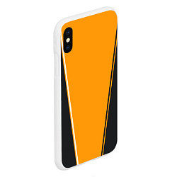 Чехол iPhone XS Max матовый Mens Style Чёрное с оранжевым - вариант без надпис, цвет: 3D-белый — фото 2