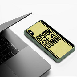 Чехол iPhone XS Max матовый System of a Down: 5 Album Bundle, цвет: 3D-темно-зеленый — фото 2