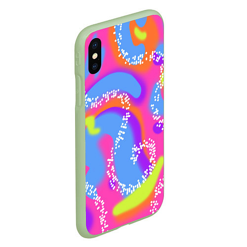 Чехол iPhone XS Max матовый Барби и Кен паттерн костюм / 3D-Салатовый – фото 2