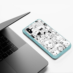 Чехол iPhone XS Max матовый Tokyo Revengers паттерн, цвет: 3D-мятный — фото 2