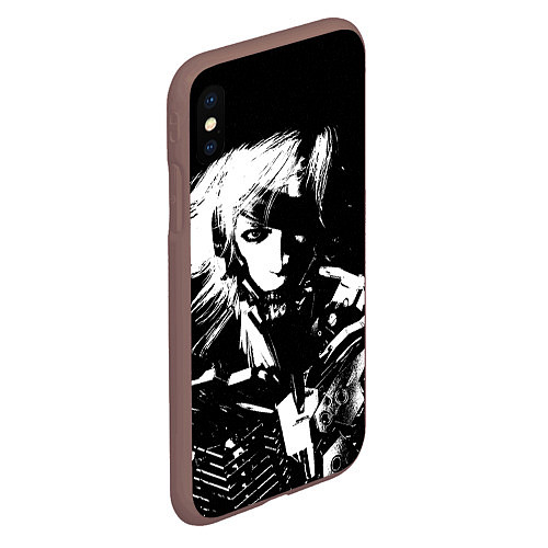 Чехол iPhone XS Max матовый METAL GEAR RISING - ЧБ ГЕРОЙ / 3D-Коричневый – фото 2