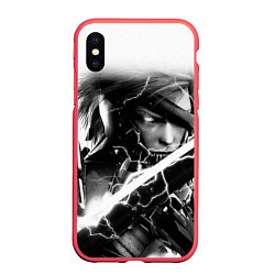 Чехол iPhone XS Max матовый МЕТАЛ ГИР СОЛИД- METAL GEAR, цвет: 3D-красный