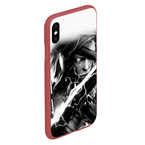 Чехол iPhone XS Max матовый МЕТАЛ ГИР СОЛИД- METAL GEAR / 3D-Красный – фото 2