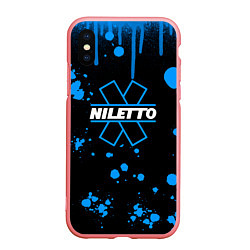 Чехол iPhone XS Max матовый Нилето niletto потёки и капли краски
