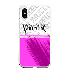 Чехол iPhone XS Max матовый Bullet For My Valentine Rock Legends, цвет: 3D-белый