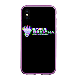 Чехол iPhone XS Max матовый Borij Brejcha Glitch, цвет: 3D-фиолетовый
