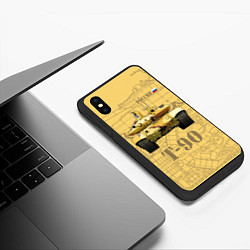 Чехол iPhone XS Max матовый T-90 Владимир - Основной боевой танк России, цвет: 3D-черный — фото 2