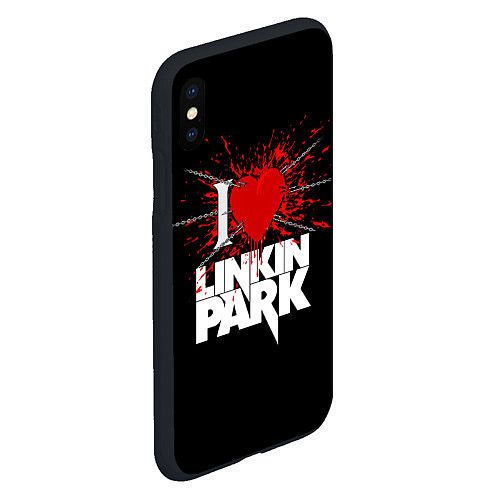 Чехол iPhone XS Max матовый Linkin Park Сердце / 3D-Черный – фото 2