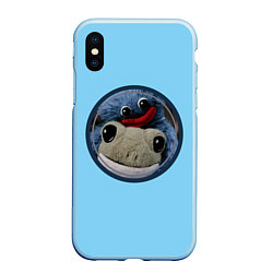 Чехол iPhone XS Max матовый Хагги Вагги с лягушкой, цвет: 3D-голубой