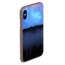 Чехол iPhone XS Max матовый Неоновое небо над лесом, цвет: 3D-коричневый — фото 2