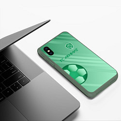 Чехол iPhone XS Max матовый ФУТБОЛАХМАТ, цвет: 3D-темно-зеленый — фото 2