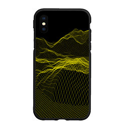 Чехол iPhone XS Max матовый Каркасный Пейзаж Горы, цвет: 3D-черный