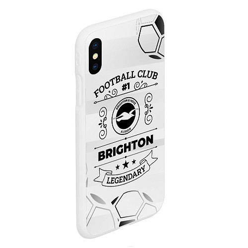 Чехол iPhone XS Max матовый Brighton Football Club Number 1 Legendary / 3D-Белый – фото 2