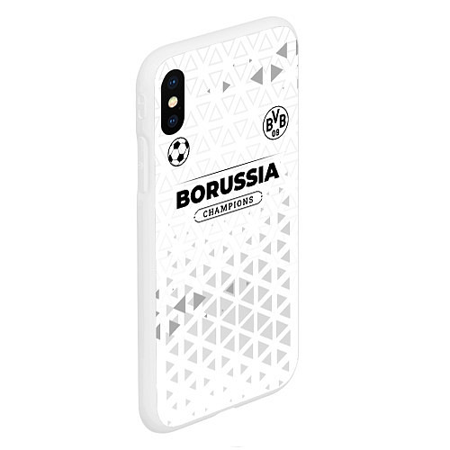 Чехол iPhone XS Max матовый Borussia Champions Униформа / 3D-Белый – фото 2