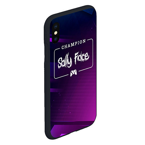 Чехол iPhone XS Max матовый Sally Face Gaming Champion: рамка с лого и джойсти / 3D-Черный – фото 2