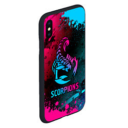 Чехол iPhone XS Max матовый Scorpions Neon Gradient, цвет: 3D-черный — фото 2