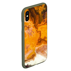 Чехол iPhone XS Max матовый Смерч Красок, цвет: 3D-темно-зеленый — фото 2