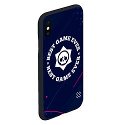 Чехол iPhone XS Max матовый Символ Brawl Stars и надпись Best Game Ever, цвет: 3D-черный — фото 2