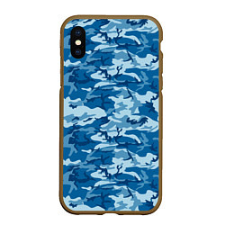 Чехол iPhone XS Max матовый Камуфляж морской