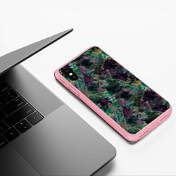 Чехол iPhone XS Max матовый Абстрактный гранжевый принт с кляксами и штрихами, цвет: 3D-баблгам — фото 2