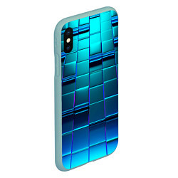 Чехол iPhone XS Max матовый BLUE SQUARES, цвет: 3D-мятный — фото 2