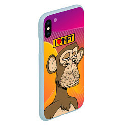 Чехол iPhone XS Max матовый Ape coin i love NFT, цвет: 3D-голубой — фото 2