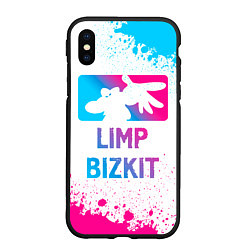 Чехол iPhone XS Max матовый Limp Bizkit Neon Gradient, цвет: 3D-черный
