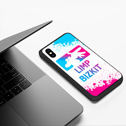 Чехол iPhone XS Max матовый Limp Bizkit Neon Gradient, цвет: 3D-черный — фото 2