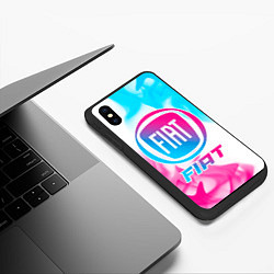 Чехол iPhone XS Max матовый Fiat Neon Gradient, цвет: 3D-черный — фото 2