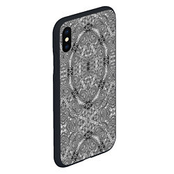 Чехол iPhone XS Max матовый Black and white oriental ornament, цвет: 3D-черный — фото 2