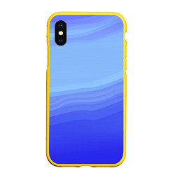 Чехол iPhone XS Max матовый Blue abstract pattern, цвет: 3D-желтый