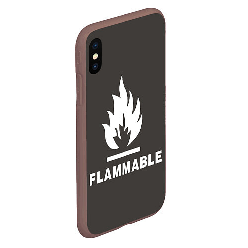 Чехол iPhone XS Max матовый Flammable / 3D-Коричневый – фото 2