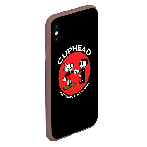 Чехол iPhone XS Max матовый Cuphead & Bendy / 3D-Коричневый – фото 2