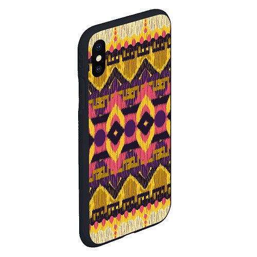 Чехол iPhone XS Max матовый Африканский узор орнамент из шерсти Africa Wool Pa / 3D-Черный – фото 2