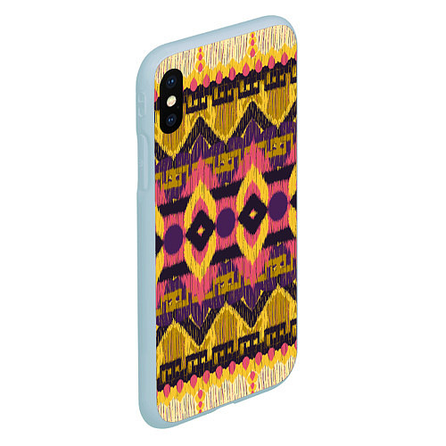 Чехол iPhone XS Max матовый Африканский узор орнамент из шерсти Africa Wool Pa / 3D-Голубой – фото 2